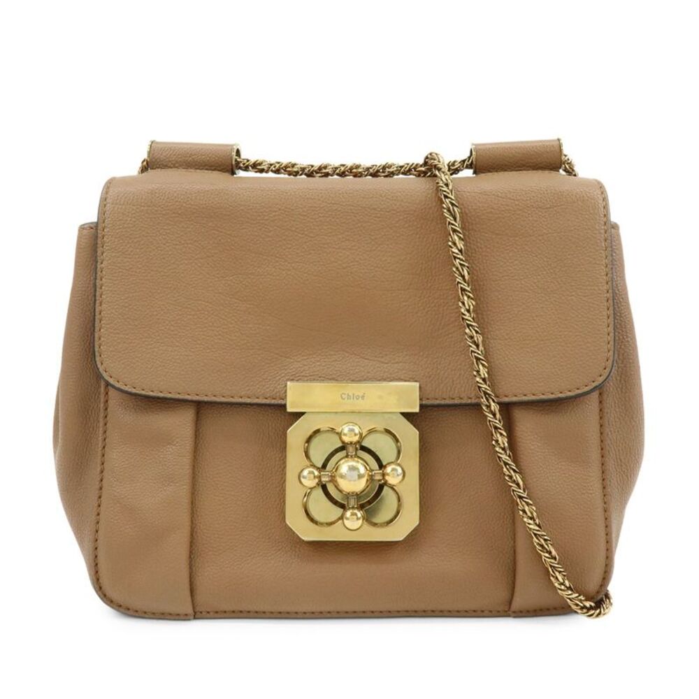 Chloe Elsie Chain Leather Brown Leather Shoulder Bag Bag